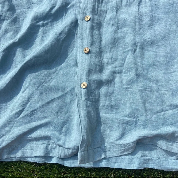 Batick Bay Men’s 100% Washable Silk Button Front Short Sleeve Collared Shirt M - Picture 3 of 5